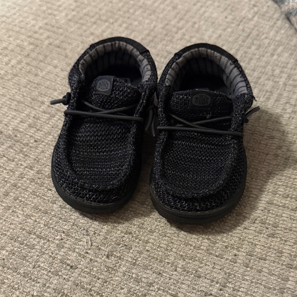 Hey Dude Kids Black Knit Slip-On Sneakers